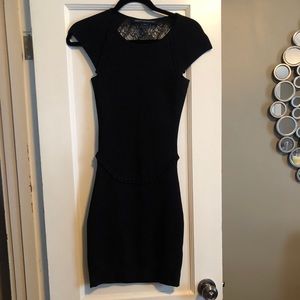 French connection black lace back dress size 2